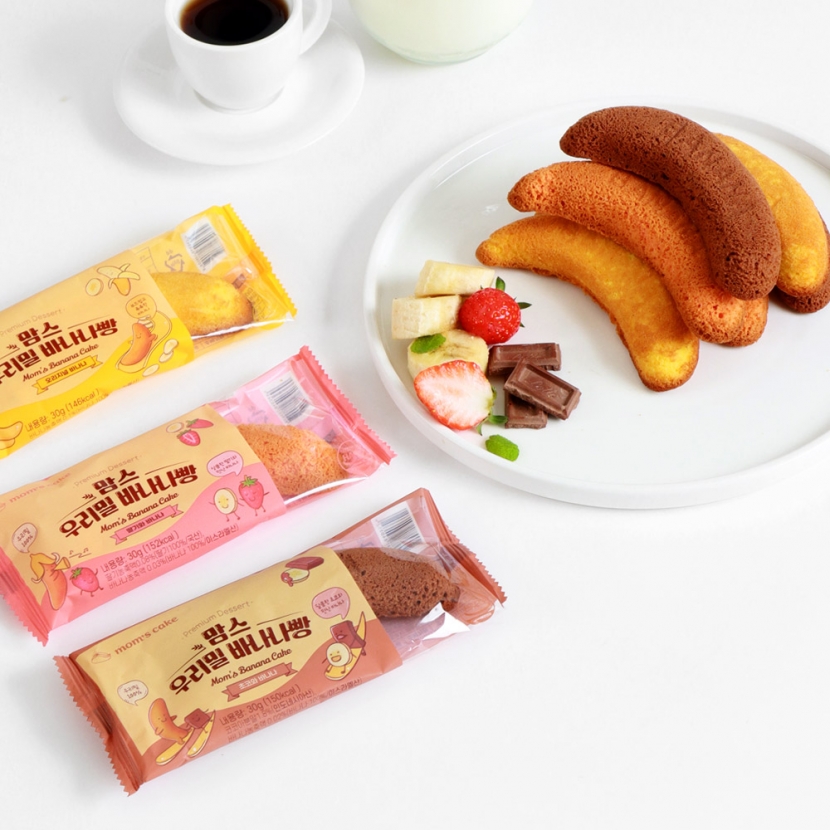 [맘스케이크] 우리밀 바나나빵 3종 세트 30g x 30개 (업체별도 무료배송)