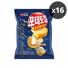 [농심] 포테토칩 트리플치즈 50g x 16봉 (1박스) (업체별도 무료배송)