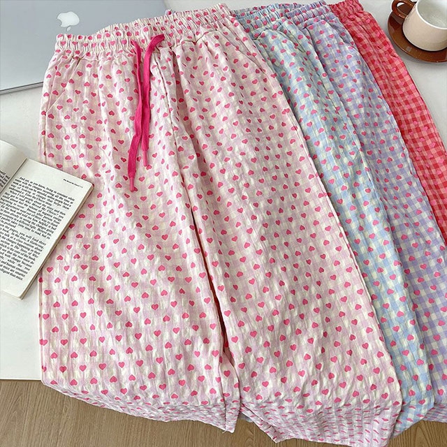 입고 자기 편한 하트 땡땡이 파자마 잠옷 바지 4color (업체별도 무료배송)