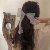 왕리본 시스루 쉬폰 헤어 리본 머리끈 4color (업체별도 무료배송)