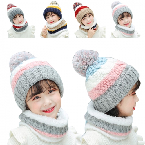 [키즈트리] 유아동 겨울 방한 털 모자 넥워머 세트 DM-121 (업체별도 무료배송)